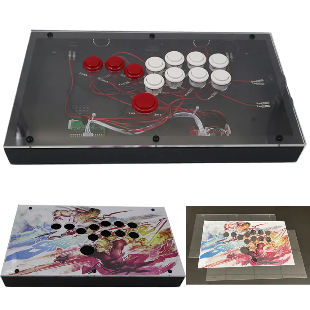 

RAC-J800B All Buttons Hitbox Style Arcade Joystick Fight Stick Game Controller For PS4/PS3/PC Sanwa OBSF-24 30 DIY Version