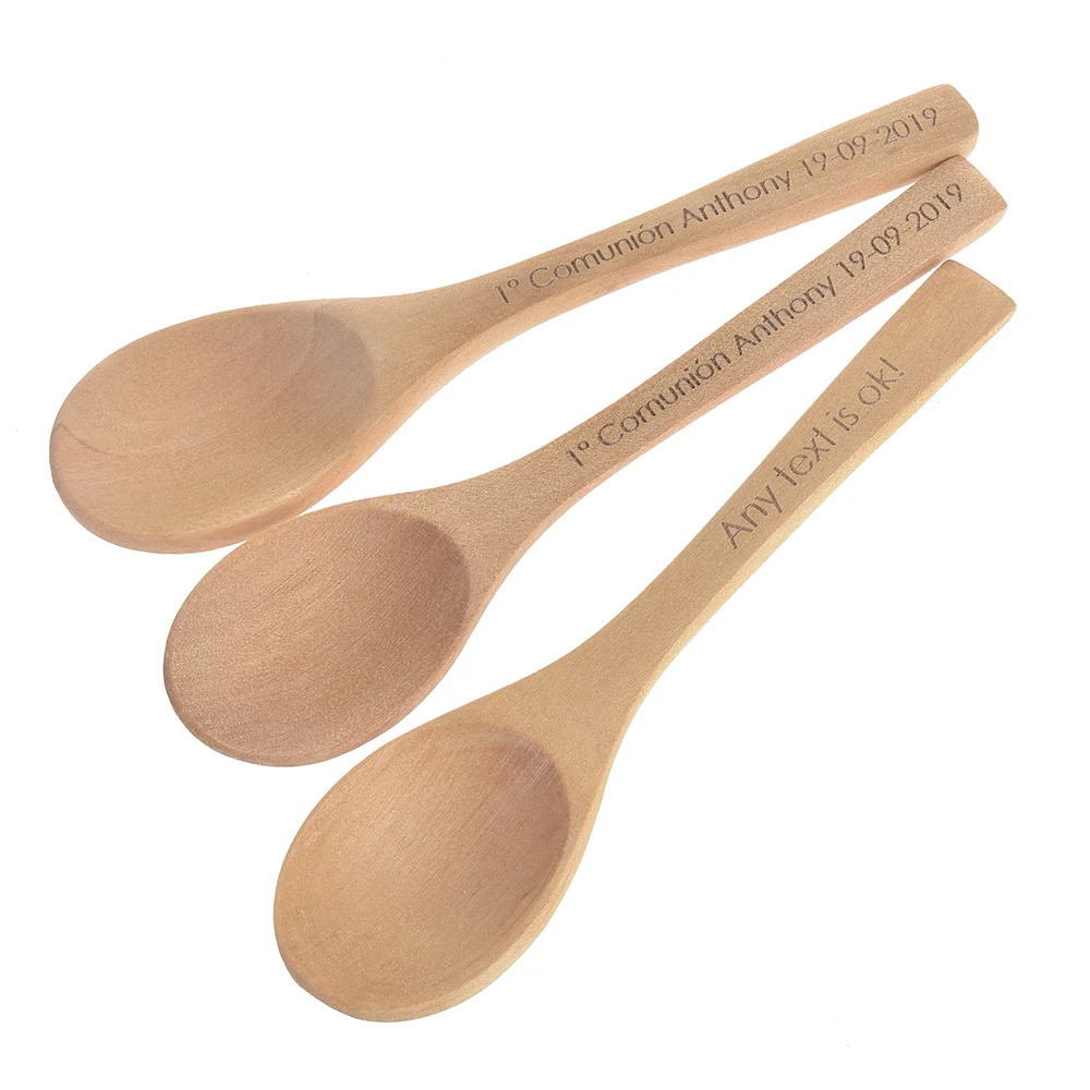 Personalized Engraved Wooden Spoon Wedding Gift Favors Business Baby Shower Decoration Baptism Capacitive Children wood Nature