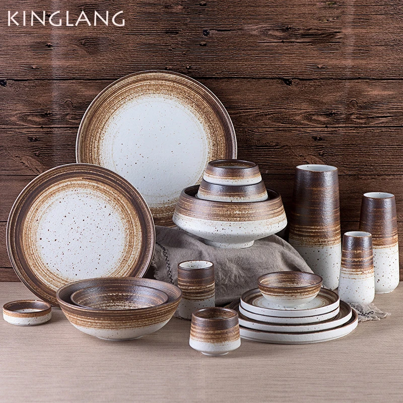 KINGLANG Ceramic Pottery Noodle Soup Salad Bowl  High Quality Matt Finishing Tableware Factory Wholesale Dishes