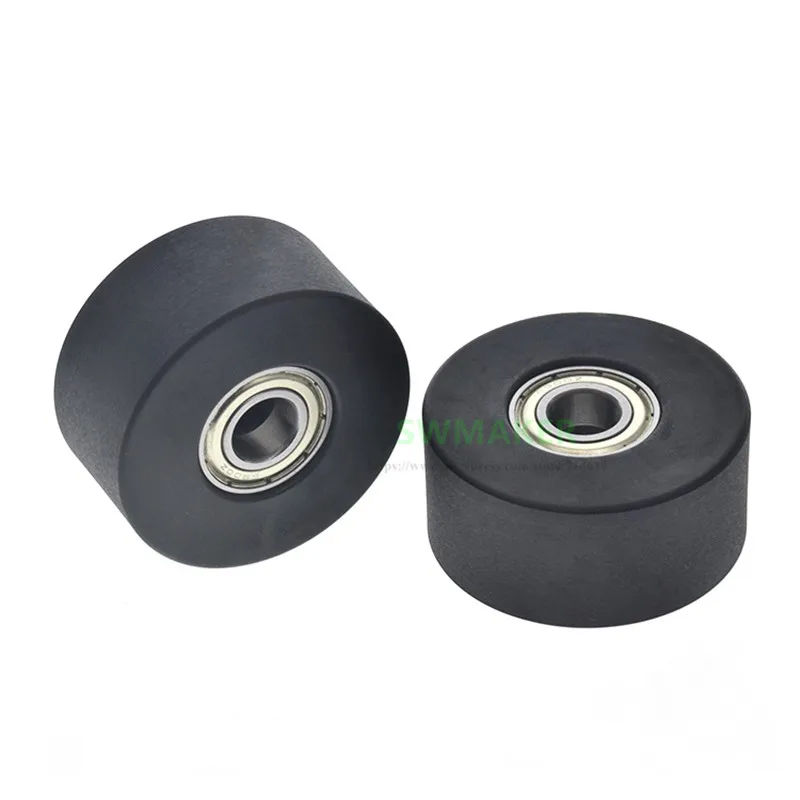 1pcs 8*46*22mm 10*46*22mm Rowing machine pulley, cushion PU polyurethane silent guide pulley, double bearing rolling pulley