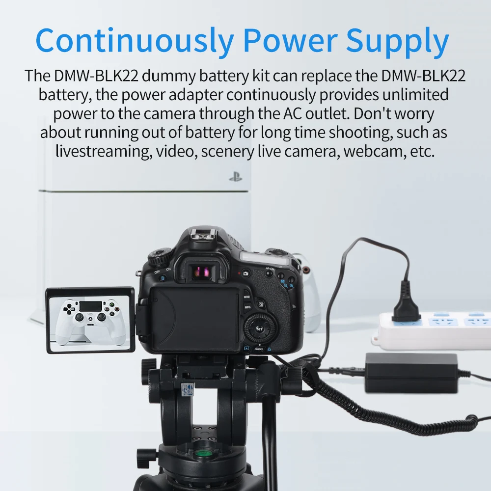 KingMa-batería ficticia de DMW-BLK22 con adaptador de fuente de alimentación de CA para cámara Panasonic Lumix S5 GH5M2, blk22