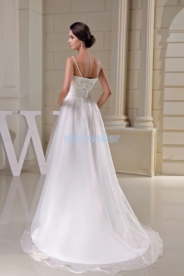 จัดส่งฟรีใหม่ออกแบบ Sweetheart แฟชั่น A-Line Brides ยาวที่กำหนดเอง Beading Organza สีขาวงานแต่งงานชุด2015ชุดเจ้าสาว