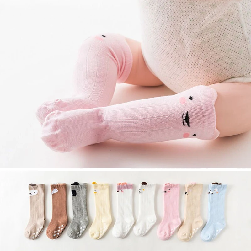

Cute Cartoon Baby Knee High Socks Spring Autumn Kids Calf Socks 1-3Year Children Footwear Non Slip Floor Socks Toddler Stockings