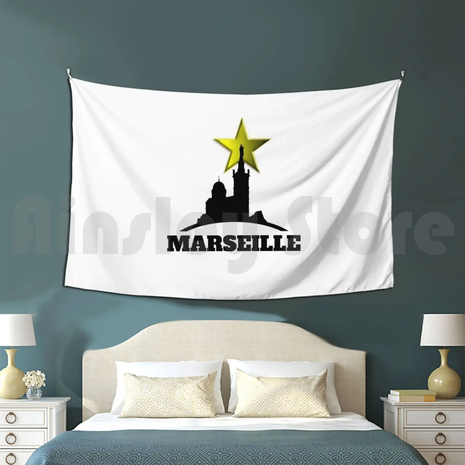 Serie Marseille Bonne Mere Etoile Customized Tapestry Marseille Marseillais Om O M Star Good Mother