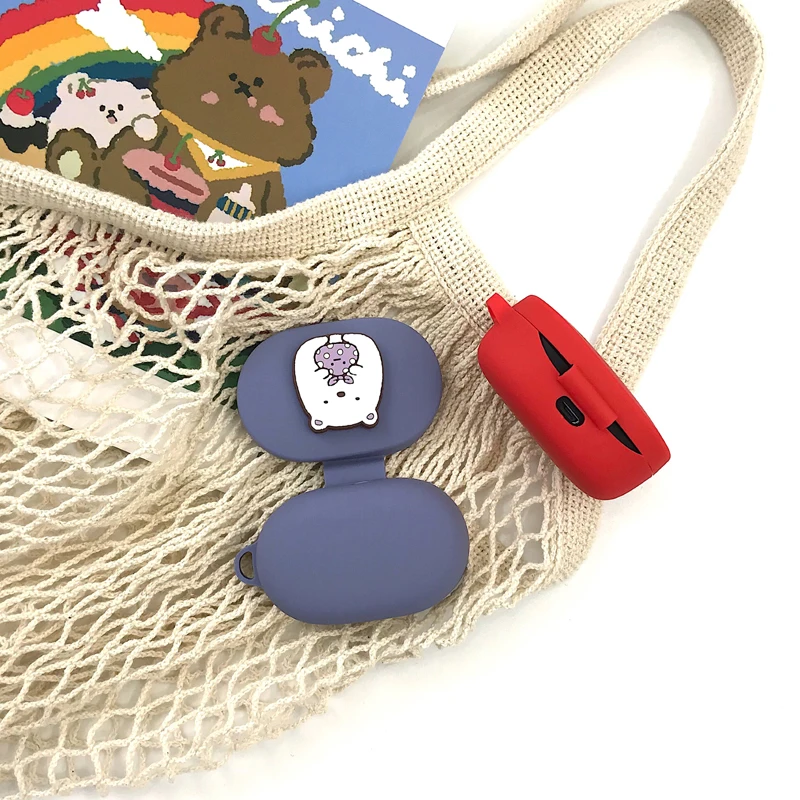 Bonito dos desenhos animados capa para airdots caso para xiaomi redmi airdots juventude macio silicone protetor escudo caixa de carregamento tpu quadro 2020