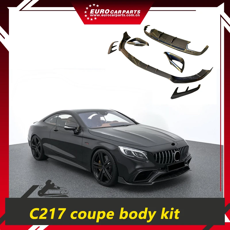 C217 B-style Carbon Fiber Parts for S-Class Coupe C217 2018-2020 Year B-style DRY Carbon Fiber Front Lip Diffuser for S63 Coupe