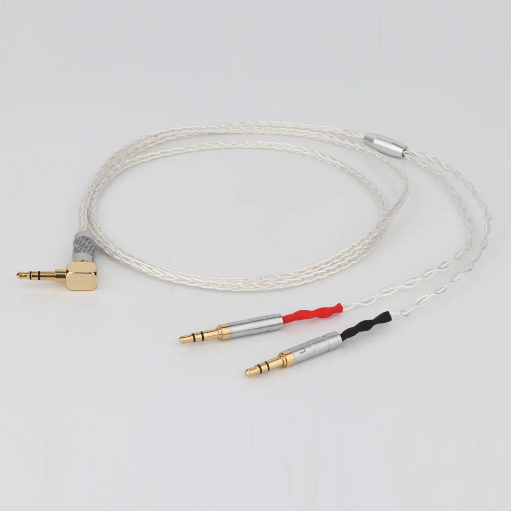 HIFI 99.998% 8cores Silver 3.5mm To Dual 3.5mm Headphone cable earphone cable For Focal Clear Elear Elex Elegia Stellia