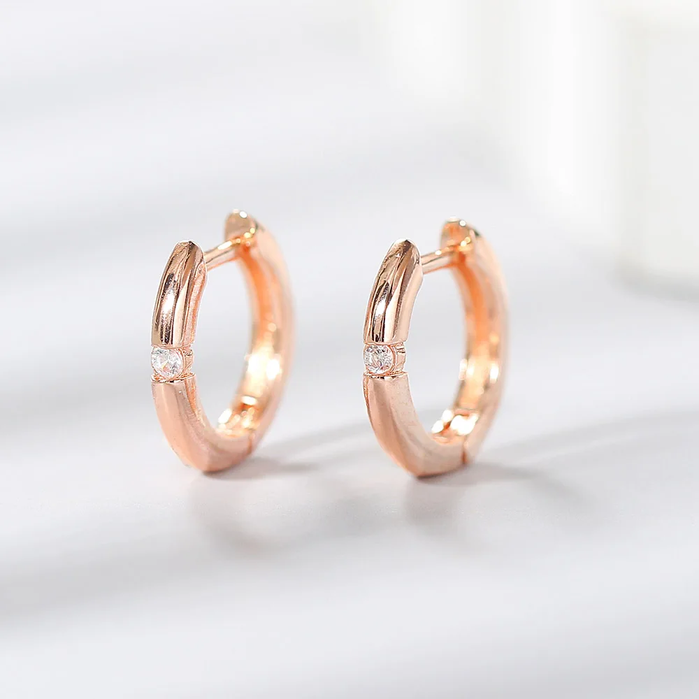 Small Hoop Earrings For Women Hip Hop Jewelry Circle Round A Zircon Gold Color Men\'s Piercing Ear Clip Wholesale KBE126