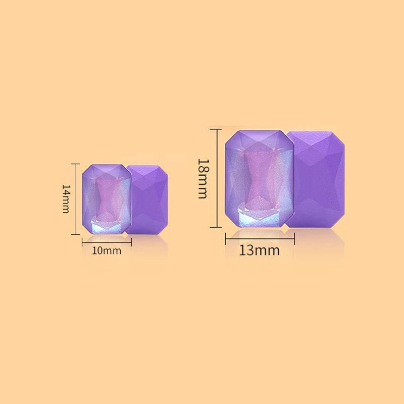 Jewelry Making 10x14mm 13x18mm Rectangular Octagon Glass Crystal Pointback Aurora Mocha Rhinestones Dress Accessories