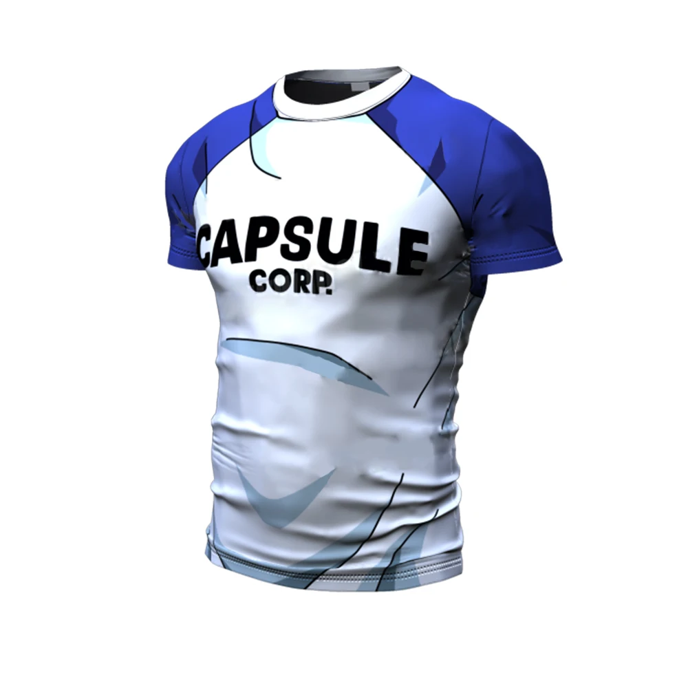 Goku Fashion Funny Men t-shirt CAPSULE CORP. Printed Male Casual Tops Short Sleeves Letter Printing Creative Saiyan Tee Shirts