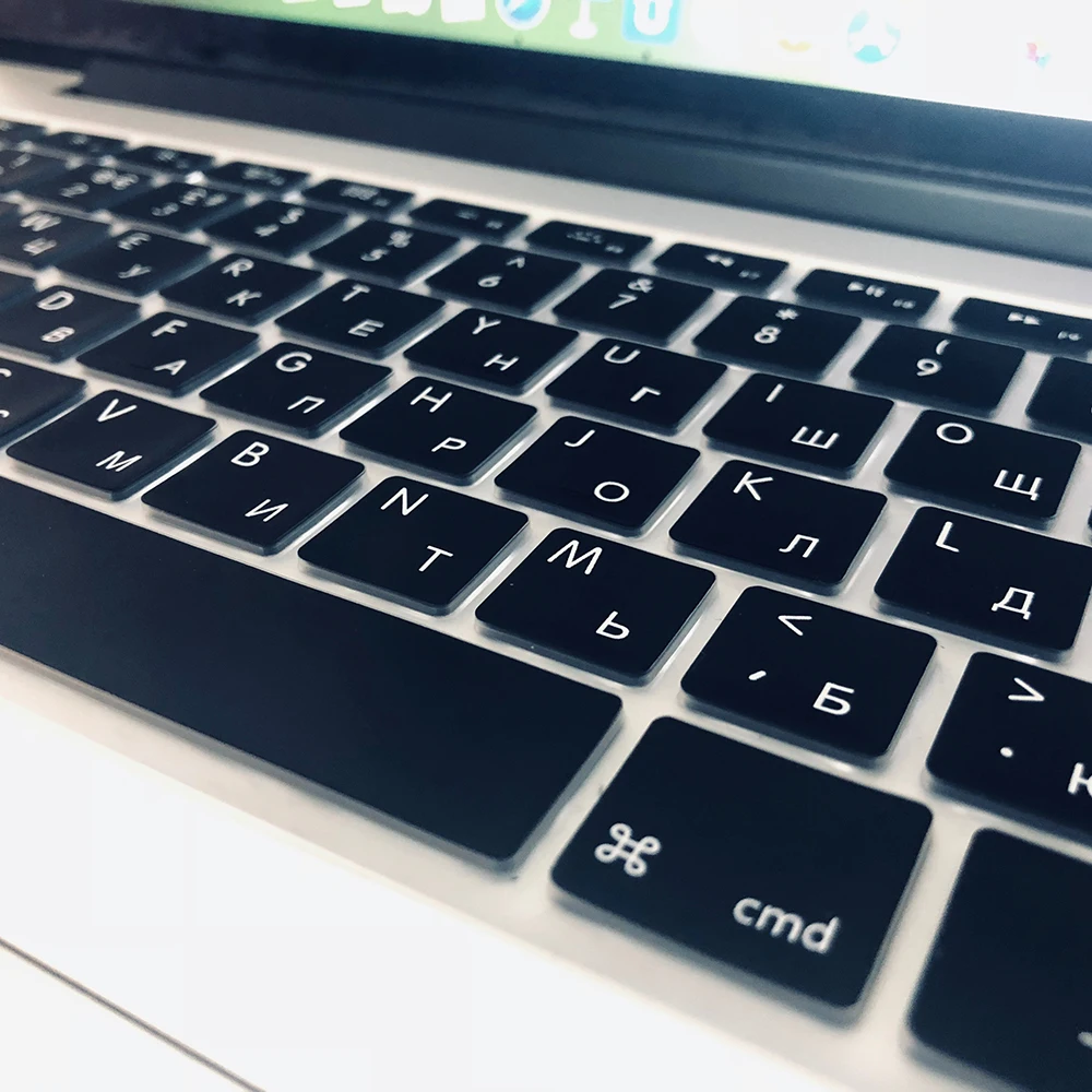 EU US Russian Language Keyboard Skin for Macbook Air13 A1466 Keyboard Cover Pro13/15 A1502A1398 Silicone Keyboard Film Protector - Image 5