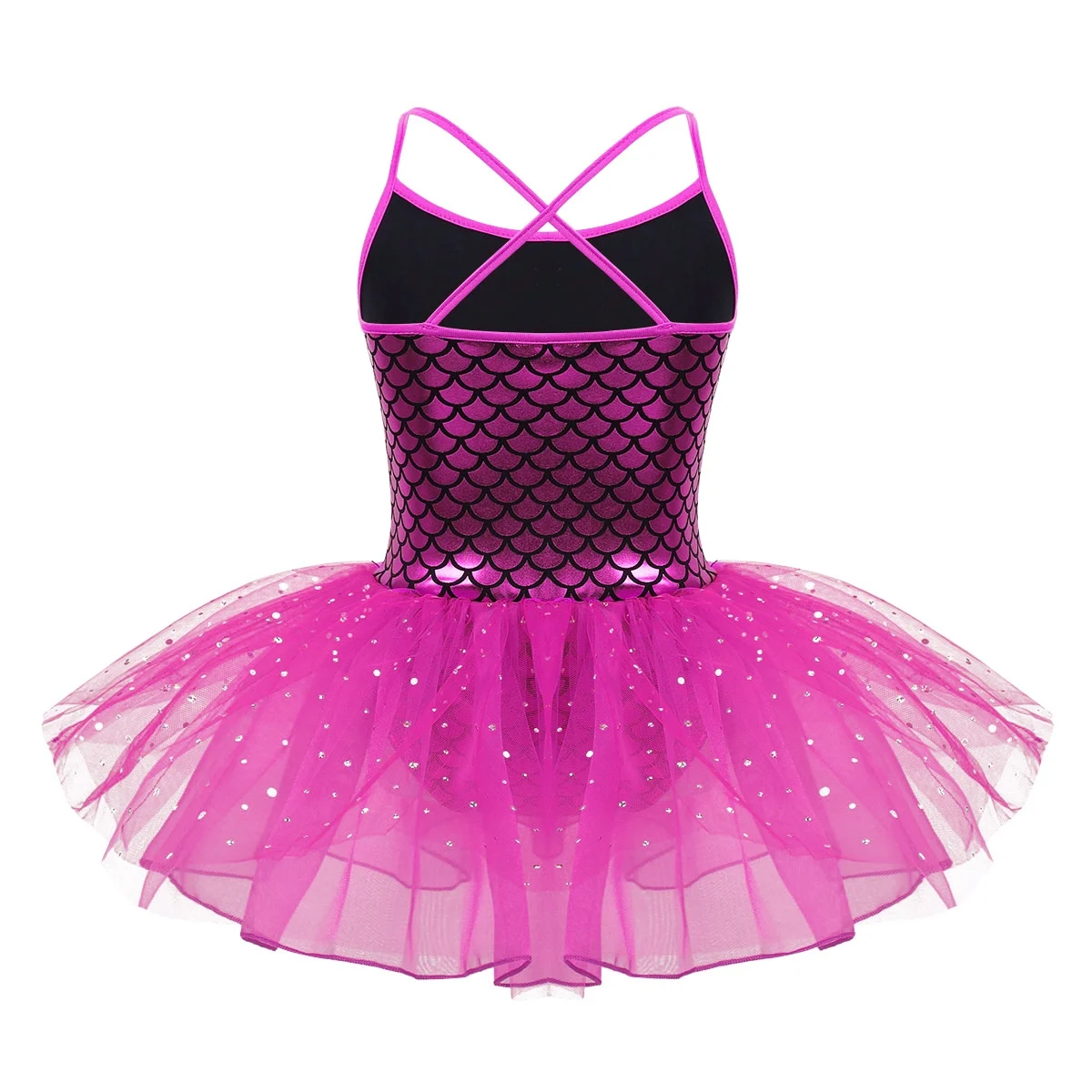 Kids Girls Ballerina Fairy Prom Party Costume Kids Sequined Mermaid Dance Dress Dancewear Gymnastic Leotard Ballet Tutu Dress