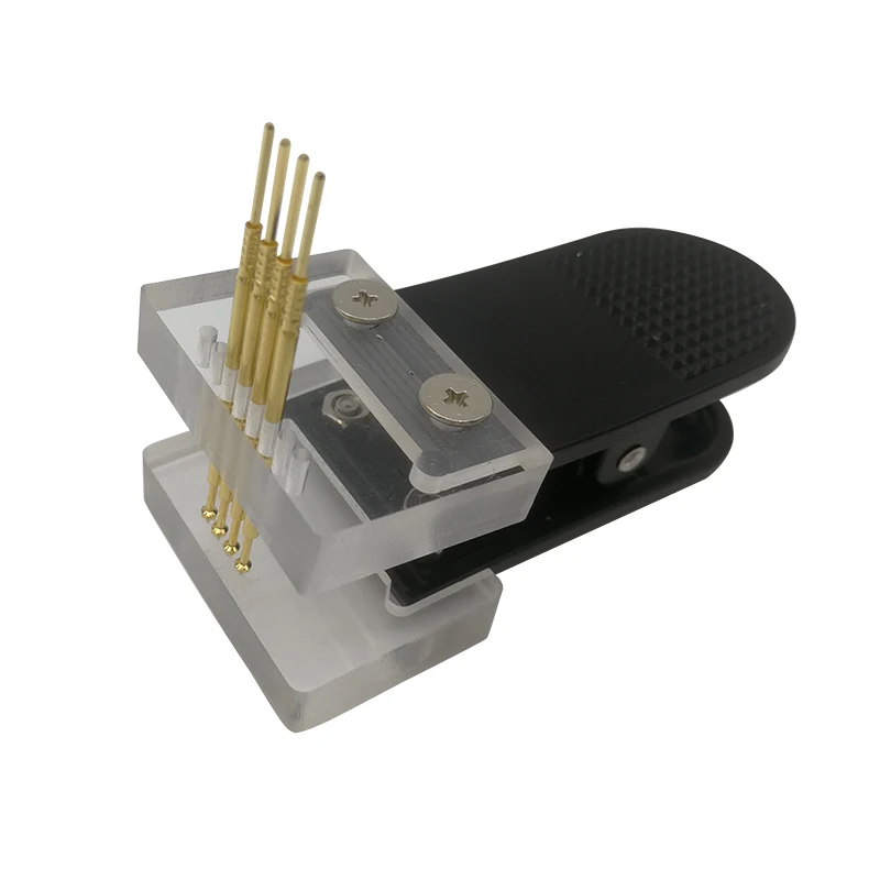 STM32 thimble test probe clamp debugging download program burn mass production STC tool 2.54mm gold plating