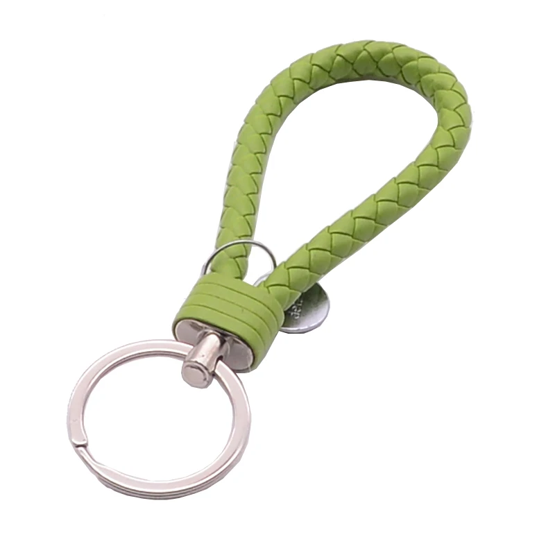 GIFT!!! 1PCS PU Leather Braided Woven Rope Keychain DIY Bag Pendant Key Chain Holder Car Motorcycle Keyring Men Women Key Ring