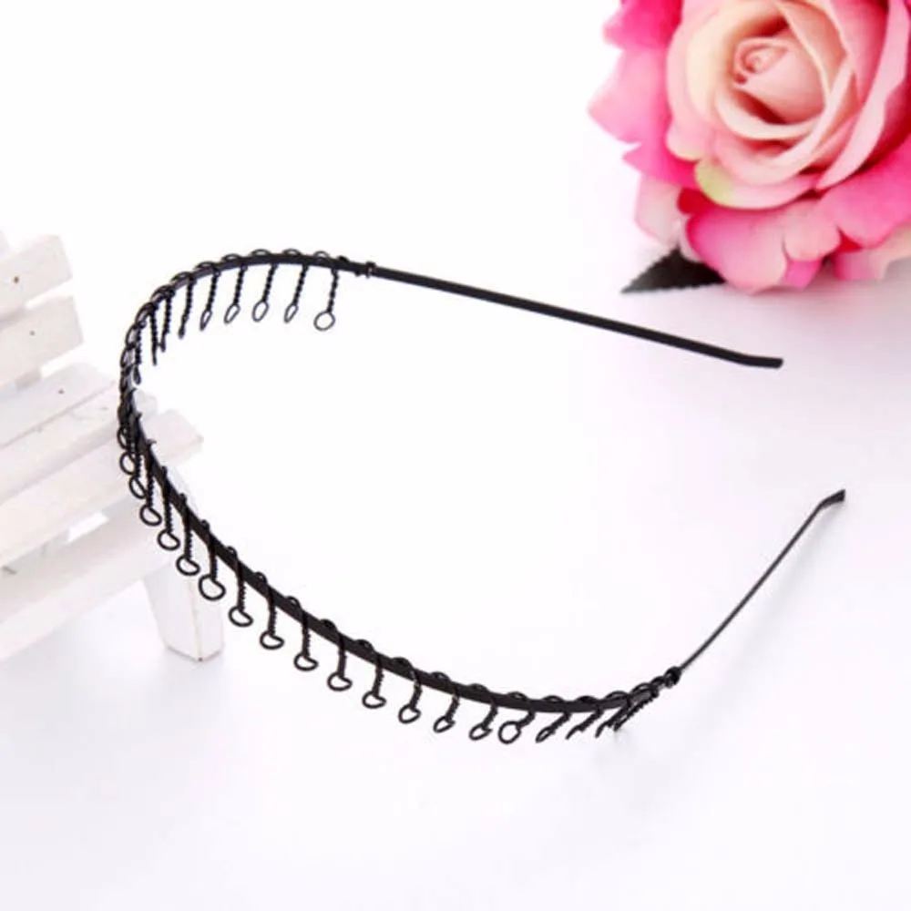 1pc Black Tooth Headband Metal Sprots Men\'s Women\'s Hair Hoop Band Head Piece Hot Mens Women Unisex Hair Styling Accessories Hot