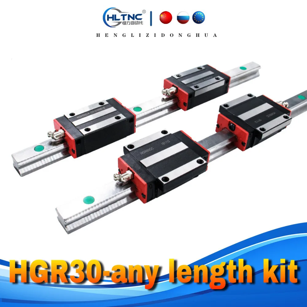 

Fast shipping CNC guide 2pcs HGR30 linear square rail 200mm-1400mm + 4pcs slides carriages HGH30CA or HGW30CC for CNC parts