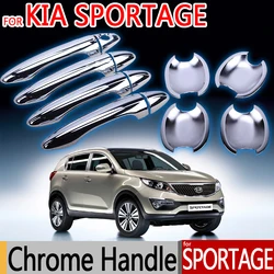 Capas de maçaneta cromadas para Kia Sportage, guarnição de 4 portas, adesivos, acessórios de estilo de carro, 2010, 2011, 2012, 2013, 2014, 2015