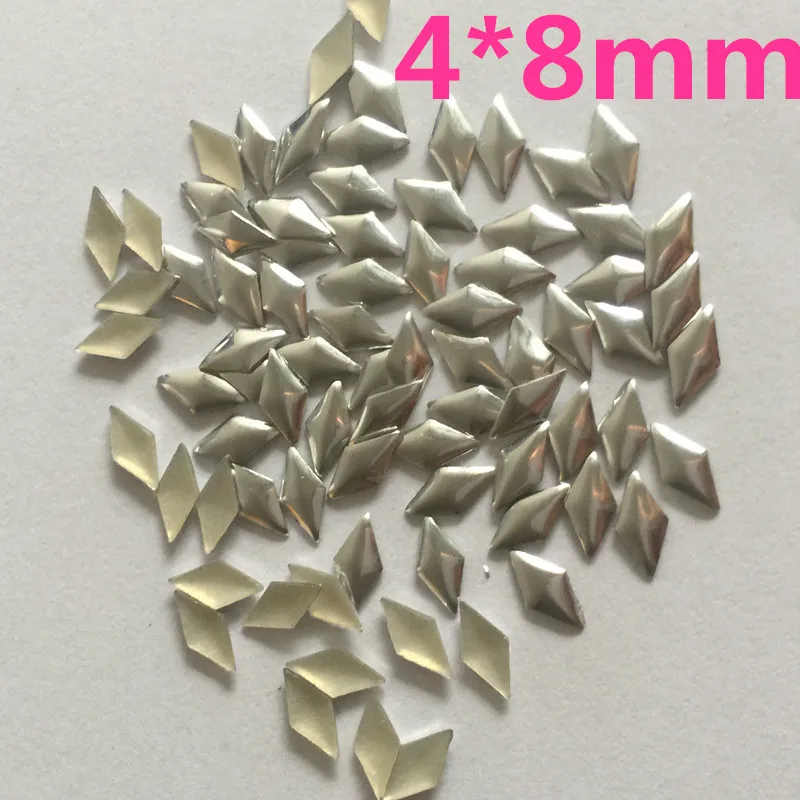 1440pcs/lot 4*8mm Hotfix Rhombus Nailhead Hot Fix Rhinestuds Nail Art Metal Studs Spikes Decoration Clothes Rhinestones