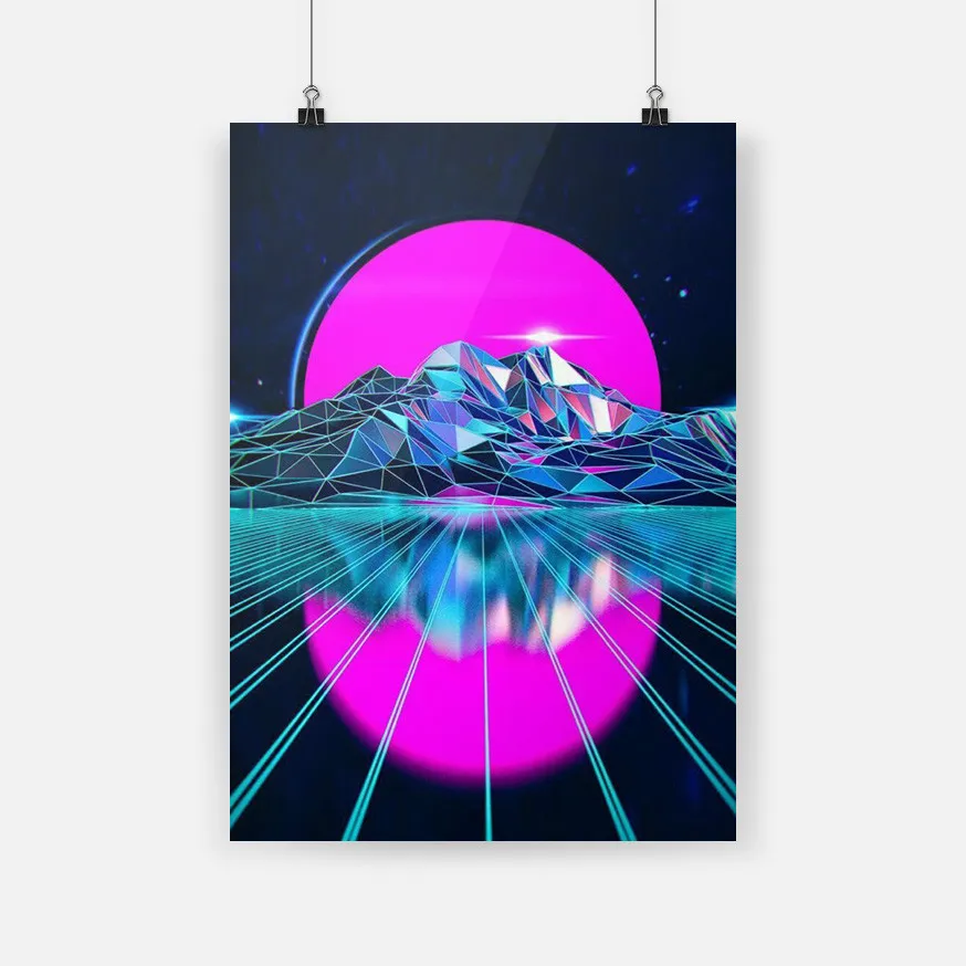 Synth Vaprwave Retrowave Synthwave Poster Canvas Painting Wall Art Decor Living Room Bedroom Study Home Decoration Prints