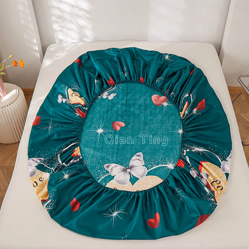 1 piece of bed sheet for bedroom 100%Polyeste Elastic Band Around bedding Fitted Sheet Only (excluding pillowcases)