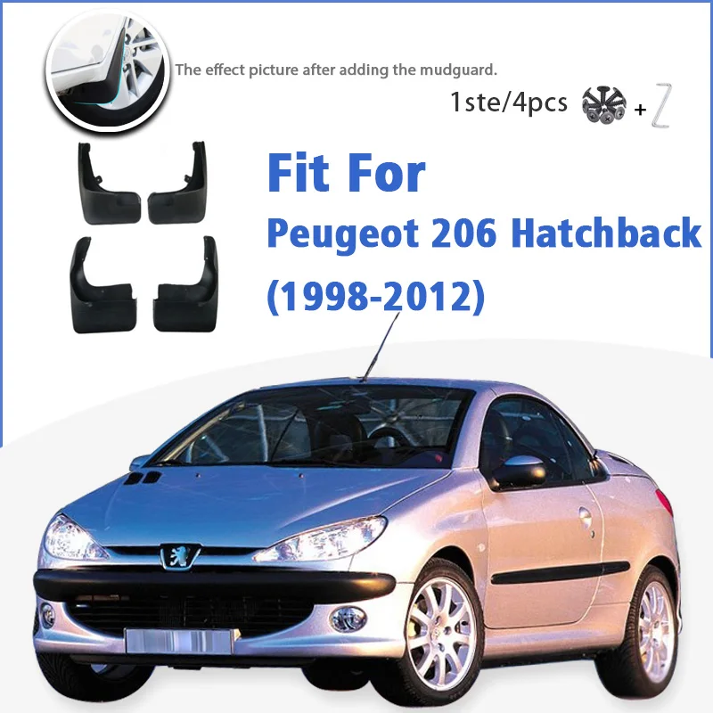 

Mudguard For Peugeot 206 1998-2012 Hatchback Front Rear Mudflaps Mudguards Car Accessories Auto Styline Splash Guard Fender