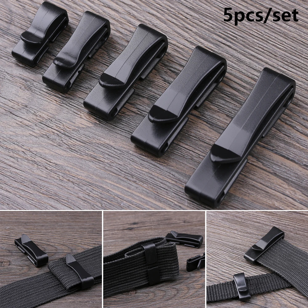 5PCS Molle Webbing Waist Buckle Strap Belt End Clip Adjust Keeper Backpack Buckles Camping Hiking Outdoor Tool