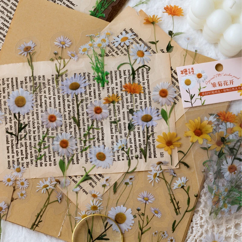 40Pcs/pack Plant Natural Flower Series Decorative DIY Diary Sticker Scrapbook Planner Decorative Stationery Sticker