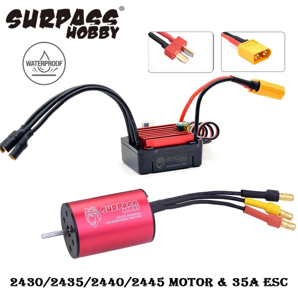 

SURPASS HOBBY 2430 2435 2440 2445 Brushless Motor 25A 35A ESC for Traxxas HSP Wltoys 1/16 1/18 RC Truck Monster Car Boat Bait