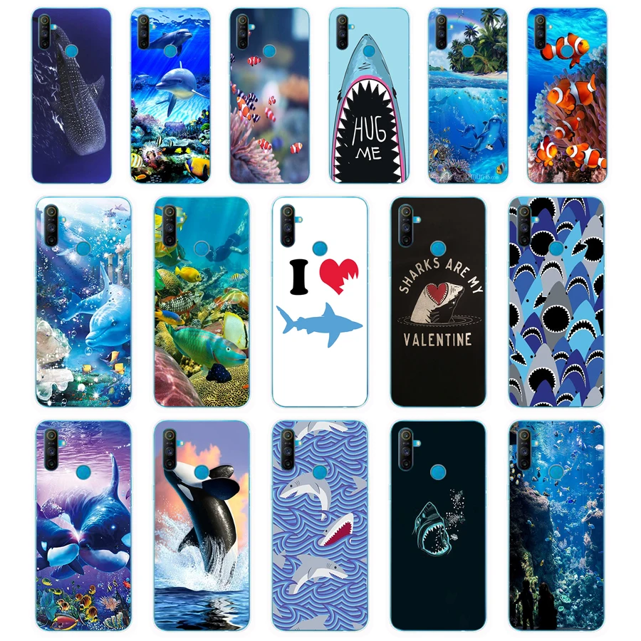 254FG ocean Whale Sharks fish gift Soft Silicone Tpu Cover phone Case for OPPO A5S A7 AX7 A5 A9 2020 Reslme C3