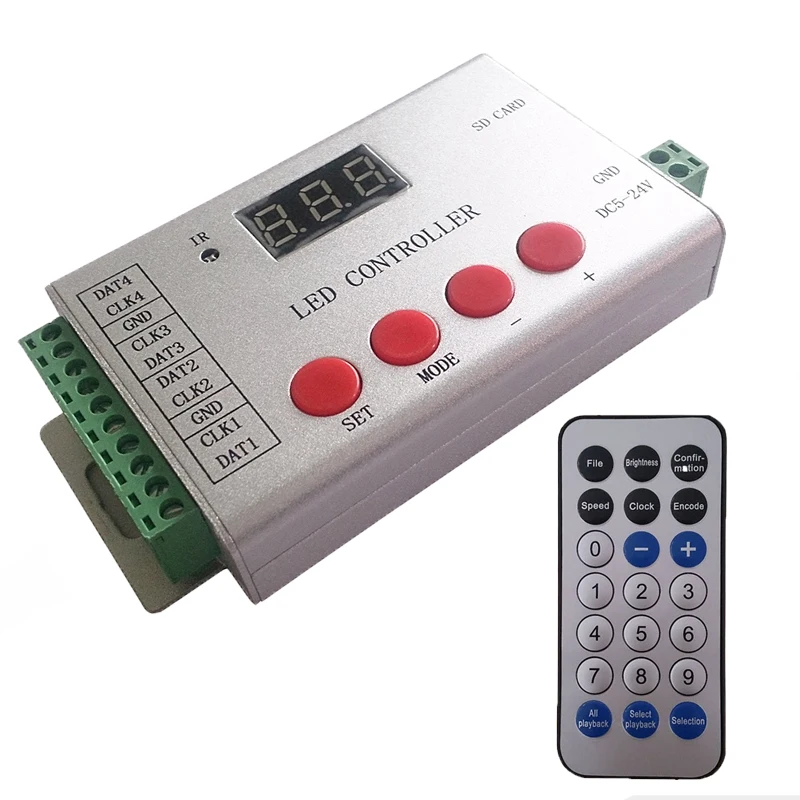 LED RGB RGBW WS2812b Wifi Remote Led Strip Controller LED Pixel Controlador DMX 4 Ports Drive 6144 Pixels H802SE