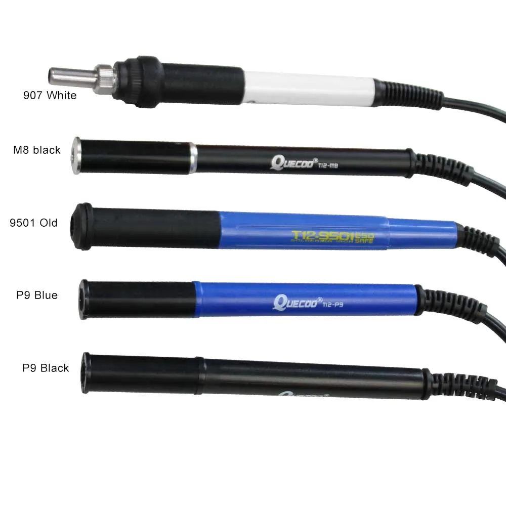 QUECOO 5pin T12-M8 9501 907 P9 uchwyt 1.1m dla STM32 T12-955/958 stacja lutownicza temperatura cyfrowy sterownik elektryczny