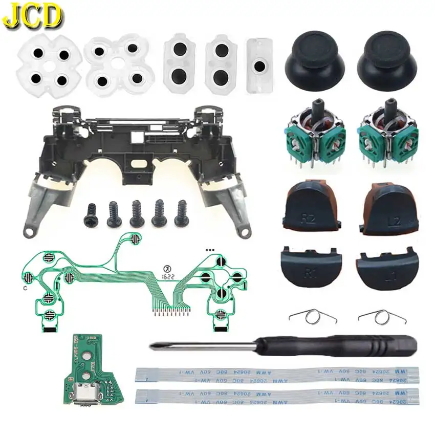 

For PS4 JDM-050 JDM-055 JDS 055 JDS 050 Trigger Buttons 3D Analog Joysticks Thumb Cap Conductive Pad Charging Board Flex Cable