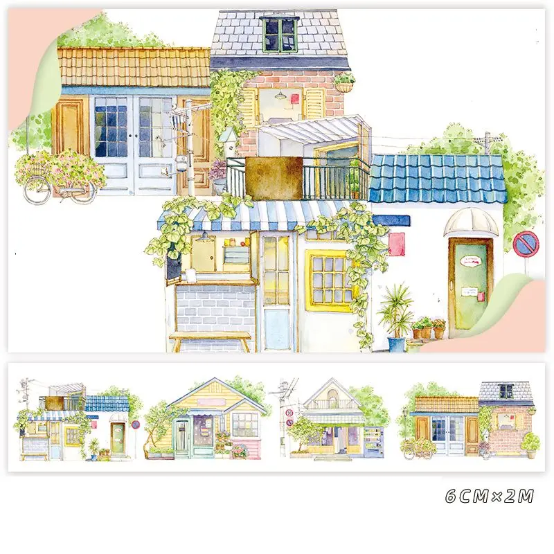 Nastro Washi 2M Flower House Landscape