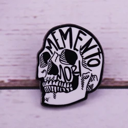 Memento mori skull badge death pin horror gothic art brooch