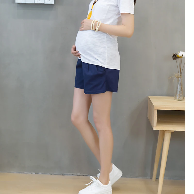 Summer Cotton Maternity Belly Short Pants Pregnant Women Shorts Pregnancy Short Trousers Adjustable Belly Clothes Korean Style