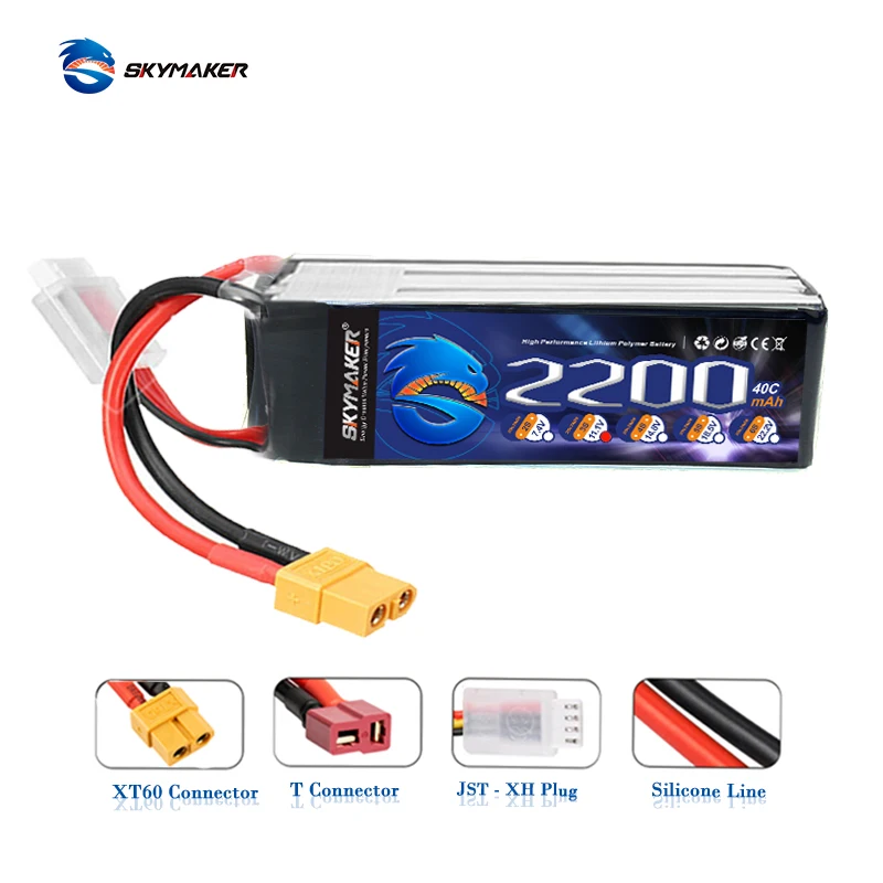 

Аккумулятор Lipo 11,1 В 3S 2200 мАч 40C, запасные части для радиоуправляемой машинки, самолета, вертолета, лодки, дрона, перезаряжаемая литий-полимерная батарея 3s 11,1 В