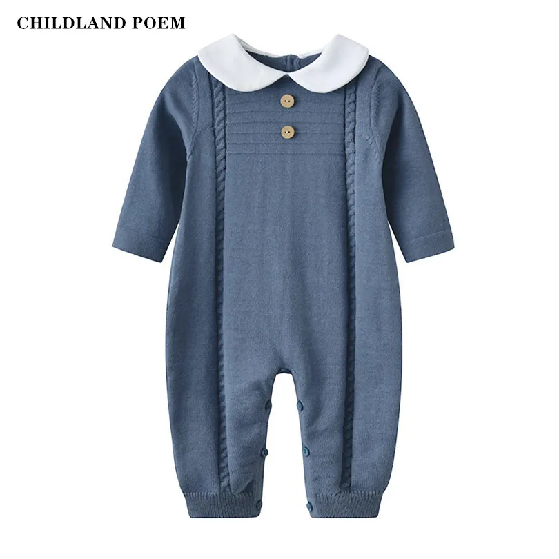 

Baby Romper Boys Jumpsuit Newborn Knitted Baby Clothes Infant Boy Romper Playsuit Cotton Long Sleeve Baby Overalls Boy Onesie