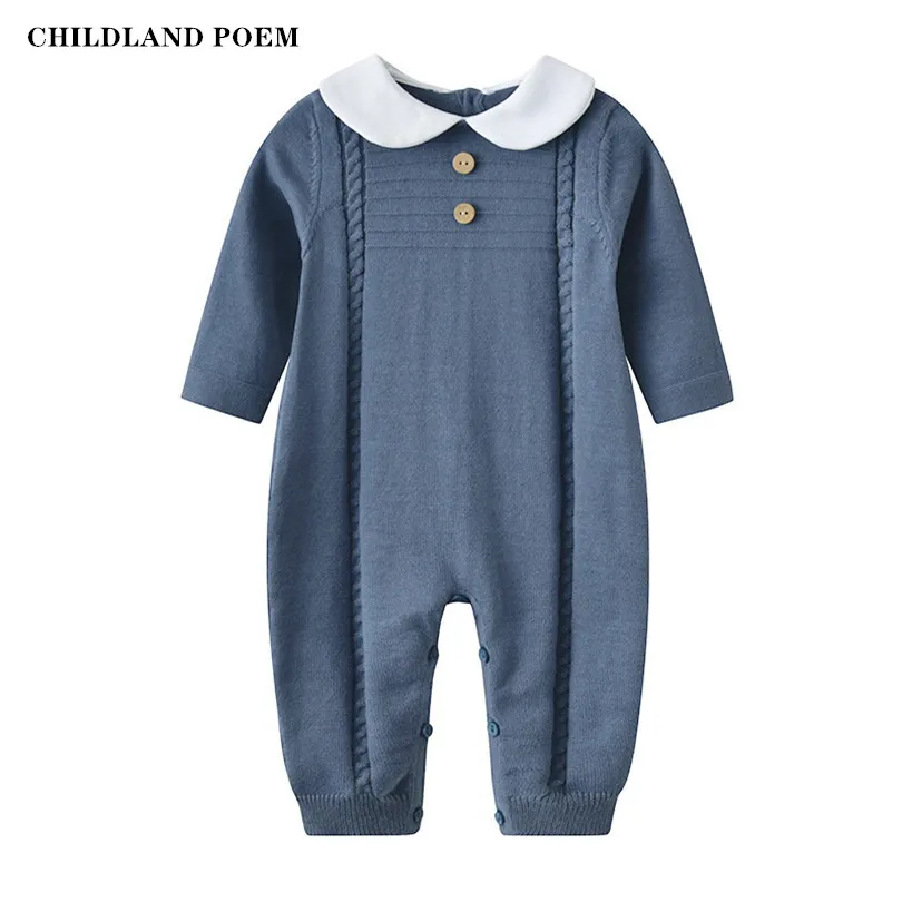 Baby Romper Boys Jumpsuit Newborn Knitted Baby Clothes Infant Boy Romper Playsuit Cotton Long Sleeve Baby Overalls Boy Onesie