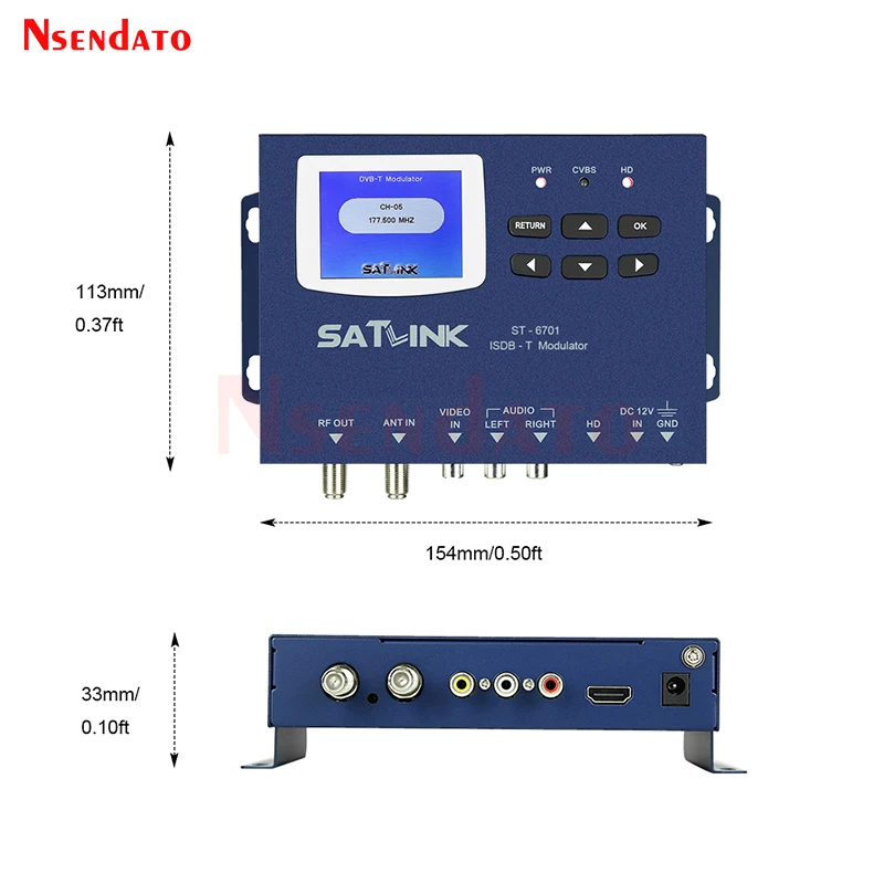 SATLINK ST-6701 HDMI ISDB-T RF Modulator 1 Route MPEG1/4 Satlink ISDB T RF Modulator ST6701 H.264 AVC encoder for Brazil Japan