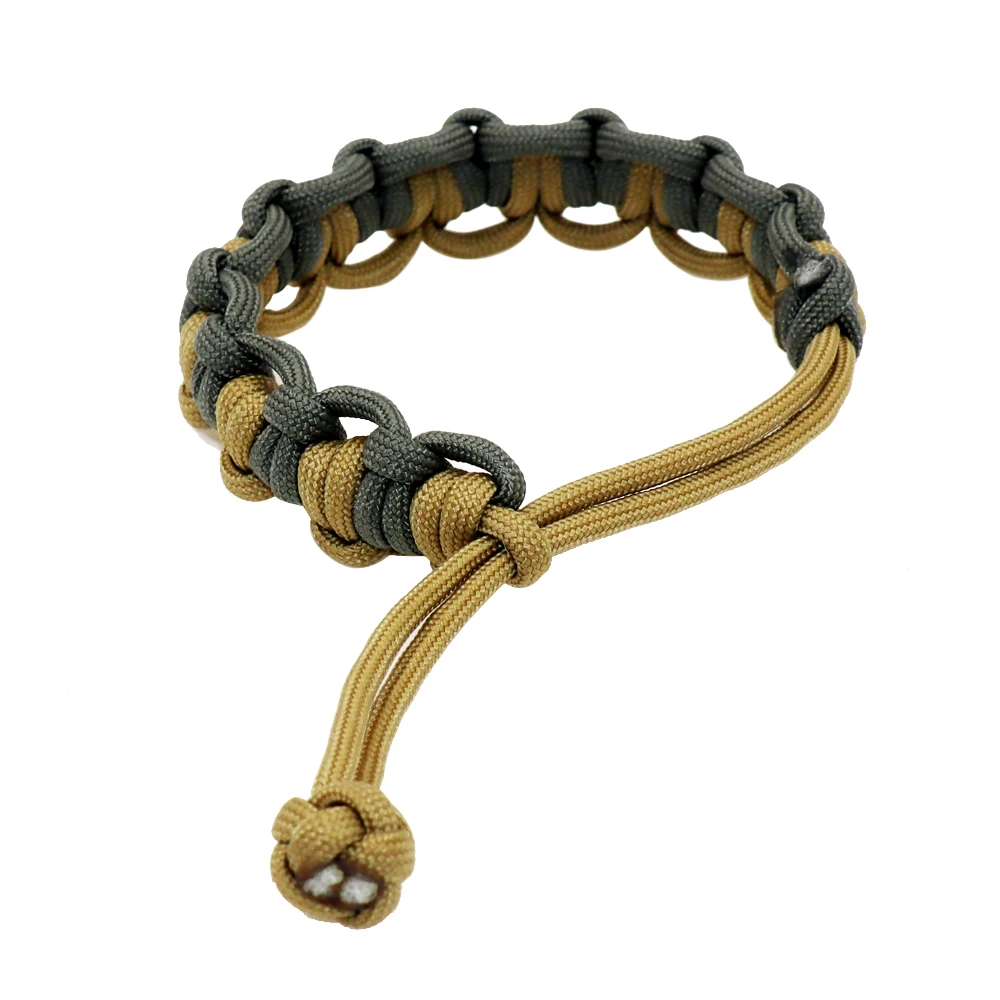 Outdoor Adjustable Survival Parachute Cord Paracord Bracelet For Camping Hiking 4 Colors