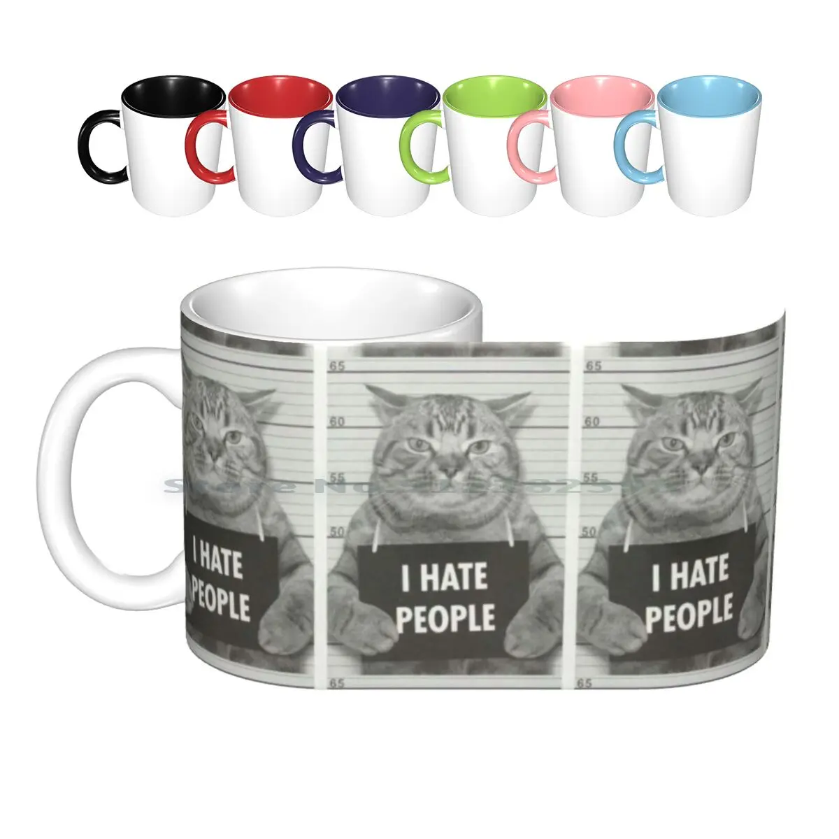 I Hate People Ceramic Mugs Coffee Cups Milk Tea Mug Alice Men Womens Boy Happy Drugs Christmas Stily Fashion Black Money Cat