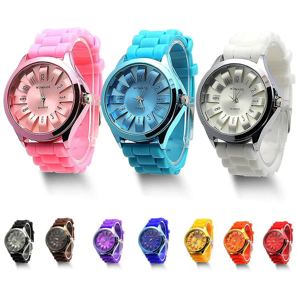 Casual Silicone Clock Jelly Band Flower Dial Sports Style Watch Men Women Quartz Wrist Watch Ladies Dress Watches Gift Luxury