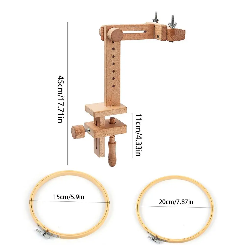 Hölzerner Stickrahmen, 360-Grad-Drehung, verstellbarer Desktop-Ständer, Kreuzstich-Rack, Rahmen, Ringe, Erwachsene, Mutter, Geschenke, Nähen