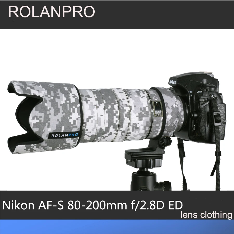 

Линзы ROLANPRO камуфляжное пальто, дождевик для Nikkor Nikon AF 80-200 F/2.8D ED Lens Sleeve Guns, чехол для камеры Nikon Bag