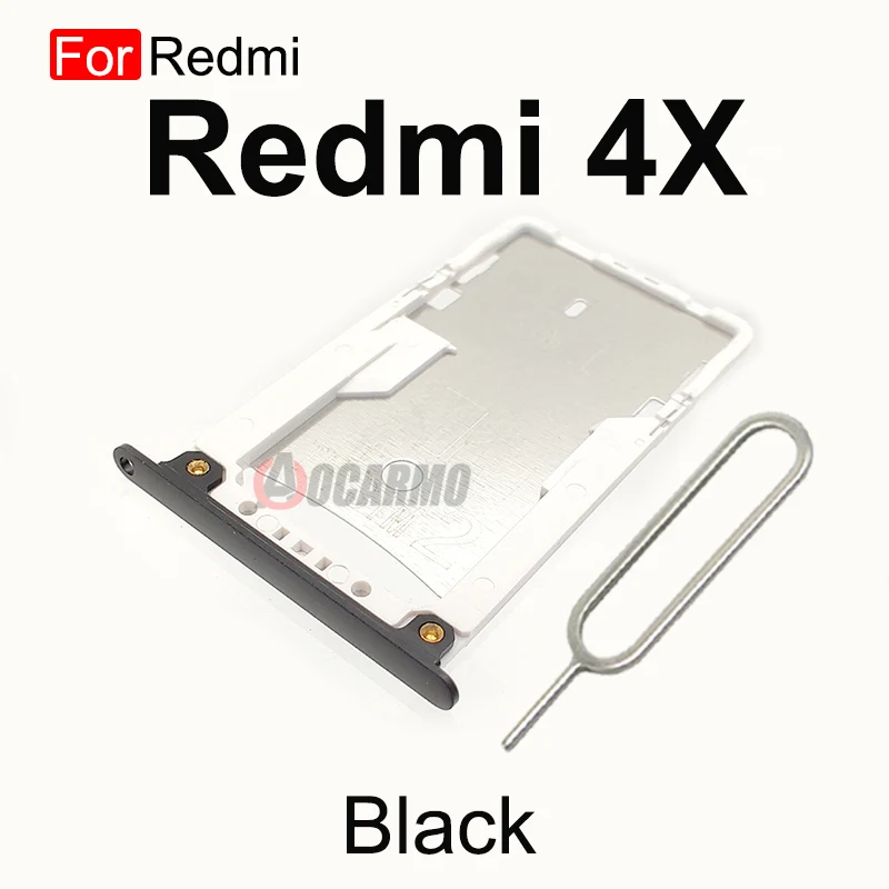 Aocarmo Nano Dual Sim Card Tray TF SD Card Slot Holder For Xiaomi Redmi 4X / Note 4X Note4X Replacement Part