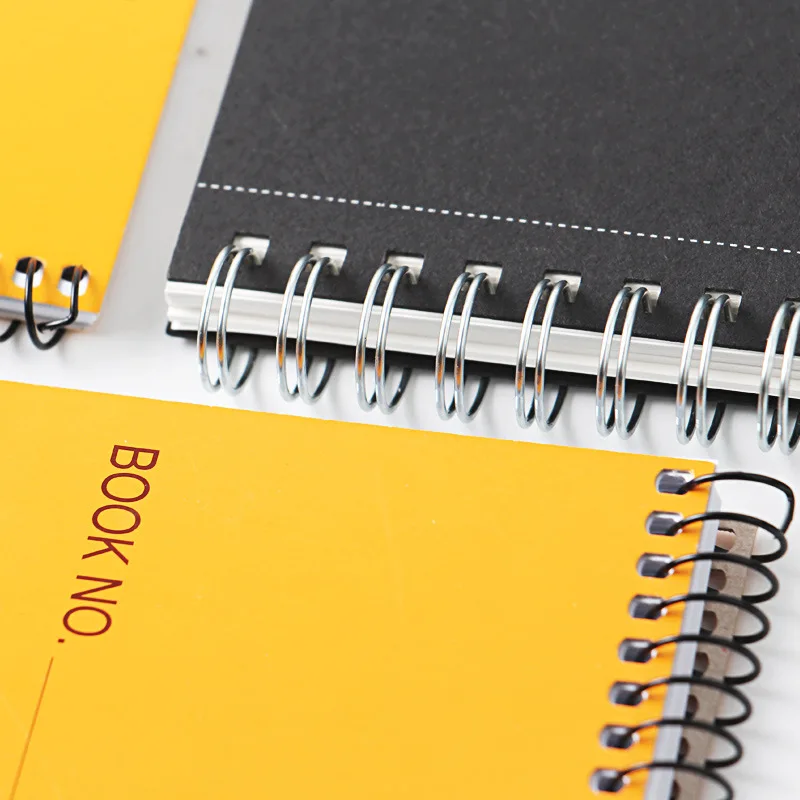 KOYUYO Gambol Steno Note Classic Yellow Black Softcover Memo Notebook with Pre-cut Office Coil Notepad School Supplies A6902