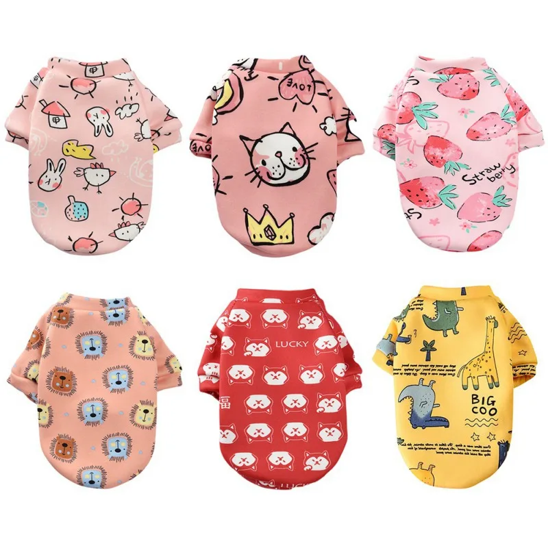 Ropa para perros, suéter de felpa, chaqueta con estampado bonito, abrigo para perros pequeños, Chihuahua, Yorkshire, perros maltés, ropa para