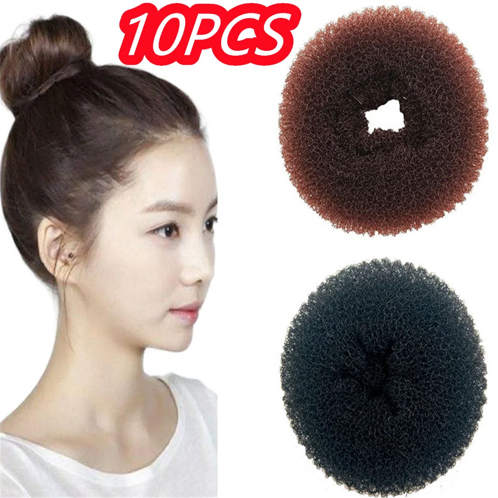 

10PCS Black Magic Hair Bun Maker Accesories Chignon Magique Hair Donut Bun For Women Hair Styling Tools White/Brown