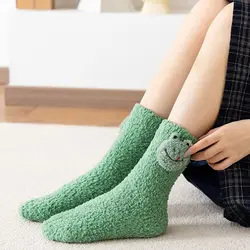 Design Middle Tube Bear Penguin Three-dimensional Cartoon Hosiery Women Frog Socks Floor Socks Coral Fleece Socks