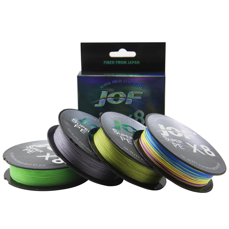 JOF pêche tressé ligne de pêche 300M 150M 8 brins Multifilamento 0.14mm - 0.50mm pour la pêche à la carpe Super fort 15LB-100LB